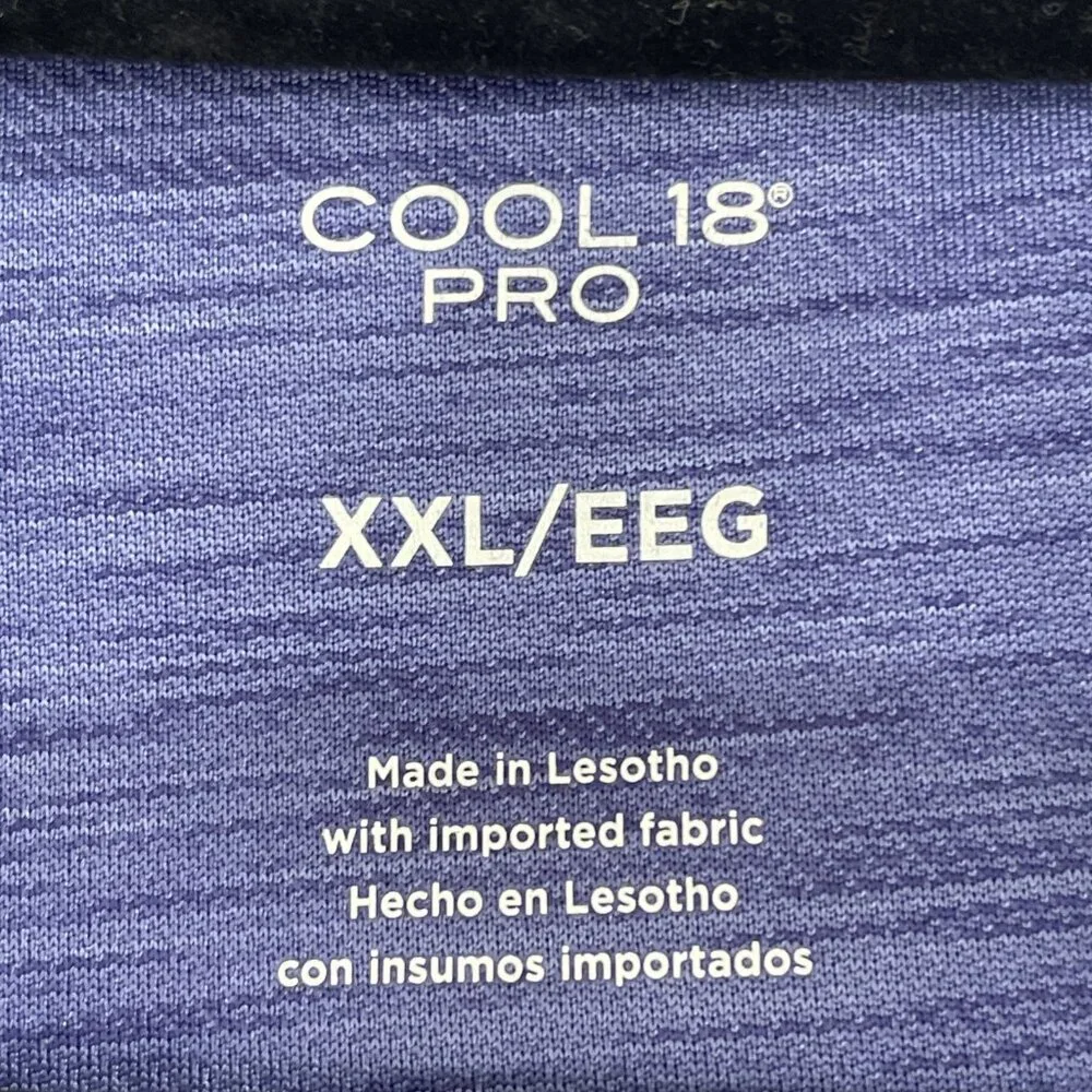 Cool 18 Degrees Pro Golf Polo Shirt Dry Purple  Men’s Sz 2XL Performance comfort
